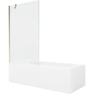 Wanny - Mexen Vega wanna prostokątna 150 x 70 cm z obudową i parawanem 1-skrzydłowym 100 cm, transparent, złoty - miniaturka - grafika 1