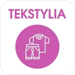 Naklejka na kosz do segregacji odpadów:TEKSTYLIA 10x10cm - Tablice BHP - miniaturka - grafika 1
