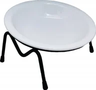 Miski dla psów - Yarro International YARRO MISKA CERAMICZNA PODWÓJNA NA DREWNIANEJ PODSTAWIE 13x5,5cm - miniaturka - grafika 1