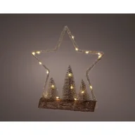 Ozdoby bożonarodzeniowe - Dekoracja stołowa micro LED drewno PVC metal juta - miniaturka - grafika 1