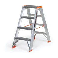 Drabiny - Schodki aluminiowe dwustronne ALVE PREMIUM, 2x4 stopni, wysokość 0,85 m - miniaturka - grafika 1