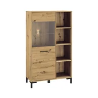 Witryny - Witryna loftowa NEVIO 19 dąb artisan/czarny - miniaturka - grafika 1