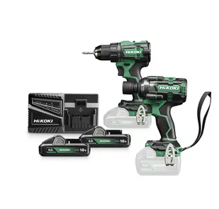 Hikoki KC18DE WLZ akumulatorowy 2-narzędziowy zestaw 18V 2x4,0Ah Li-Ion (DS18DE+WR18DH) w walizce HitSystem - Zestawy elektronarzędzi - miniaturka - grafika 1
