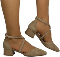 Czółenka - Czółenka Modne Maciejka K6807-04 00-1 Beż Skóra Naturalna - MACIEJKA - miniaturka - grafika 1