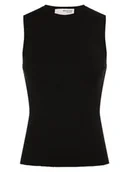 Bluzki damskie - Selected Femme Damski top z dzianiny - SLFLydia Kobiety drobna dzianina czarny jednolity, L - miniaturka - grafika 1