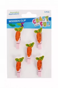Craft with Fun Ozdoba dekoracyjna Drew Spinacz Marchewka 5szt 12/144 - Pozostałe akcesoria dla plastyków - miniaturka - grafika 1