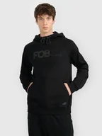 Bluzy męskie - 4F Bluza dresowa nierozpinana z kapturem męska - czarna S - miniaturka - grafika 1