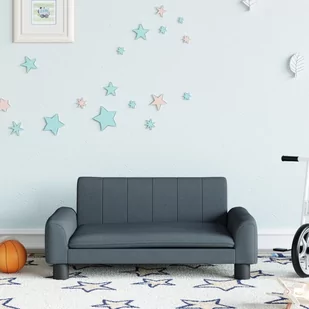 vidaXL Sofa dla dzieci, ciemnoszara, 70x45x30 cm, obita tkaniną - Meble do sypialni - miniaturka - grafika 1