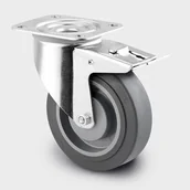 Pozostałe wyposażenie warsztatu - B2B Partner Koło z łożyskami kulkowymi, obrotowy z hamulcem, 125 mm 3477PJP12562 SUPRA - miniaturka - grafika 1