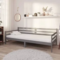 Łóżka - Łóżko dzienne szare sosna 90x200 cm - miniaturka - grafika 1