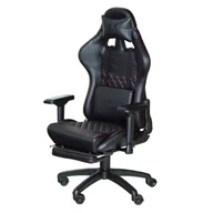 Fotele gamingowe - LYNXER - FOTEL GAMINGOWY OBROTOWY BIUROWY KRZESŁO DO BIURKA - PRESTIGE CZARNO-CZERWONY - miniaturka - grafika 1