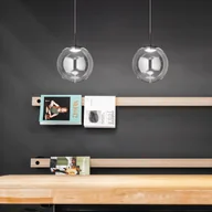 Lampy sufitowe - Fabas Luce Lampa wisząca LED Ariel, 1-punktowa, Ø 25 cm, szkło, ściemniany, CCT - miniaturka - grafika 1