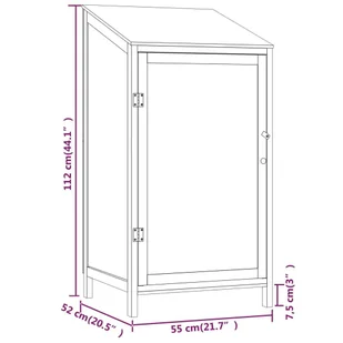 Szopa ogrodowa, biała, 55x52x112 cm, lite drewno jodłowe - Altany ogrodowe - miniaturka - grafika 8