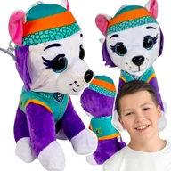 Maskotki i pluszaki - DUŻA MASKOTKA PSI PATROL EVEREST PRZYTULANKA PLUSZOWA BŁYSZCZĄCE OCZY PLUSZ - miniaturka - grafika 1