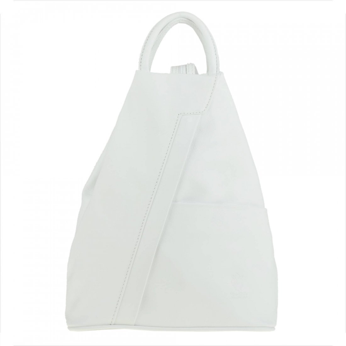 Zgrabny plecak skórzany biały lekki L