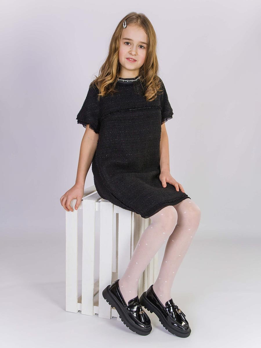 Rajstopy kropki Carmen 20DEN, białe, Be Snazzy r.140/146