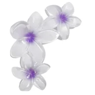 Ozdoby do włosów - Duża Spinka klamra do włosów kwiat plumerii fioletowa szczęka - miniaturka - grafika 1