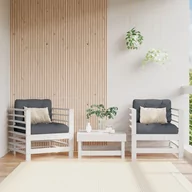 Komplety wypoczynkowe - vidaXL Fotele ogrodowe z poduszkami, 2 szt, białe, lite drewno sosnowe - miniaturka - grafika 1