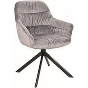 Krzesła - Signal Meble Krzesło ASTORIA II Velvet Czarny/Szary Salon/Biuro/Pracownia Nowoczesny/Glamour - miniaturka - grafika 1