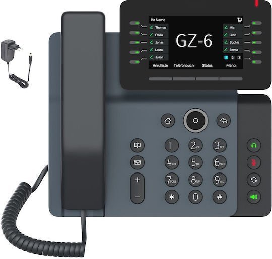 Gequdio IP Telefon GZ-6 z zasilaczem z WLAN i Bluetooth