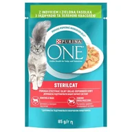 Mokra karma dla kotów - Karma dla kota PURINA ONE SterilCat Indyk z zieloną fasolą 85 g - miniaturka - grafika 1