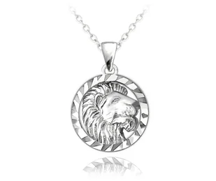 MINET Srebrny naszyjnik Zodiac LEW - Naszyjniki - miniaturka - grafika 1