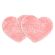 Waciki, płatki i patyczki kosmetyczne - Wielorazowe płatki kosmetyczne GLOV Heart Pads Pink Ribbon - Wsparcie fundacji Rak N Roll - miniaturka - grafika 1