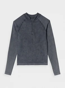 Damski longsleeve basic 4F 4FRAW24TLONF504 - czarny - Koszulki sportowe damskie - miniaturka - grafika 1
