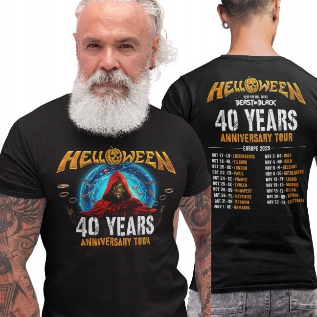 HELLOWEEN Koszulka męska T-Shirt KONCERT 2025 KATOWICE nadruk przód tył M