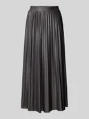 Spódnice - Długa spódnica plisowana z imitacji skóry model ‘ANINA’ - miniaturka - grafika 1