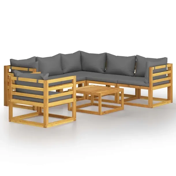 Zestaw Mebli Ogrodowych z Drewna Akacjowego, Stół 68x68x29 cm, Sofa/Fotel