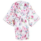 Bielizna nocna - Szlafrok "ROSE" (kolor ECRU-KWIATY, rozmiar L) - miniaturka - grafika 1