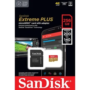 Karta pamięci SANDISK Extreme Plus microSDXC 256GB + Adapter - Karty pamięci - miniaturka - grafika 1