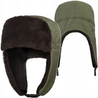 Czapki damskie - Czapka Zimowa Wojskowa Uszatka Futrzana Dominator Uszanka Ciepła Olive L - miniaturka - grafika 1