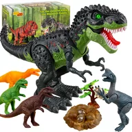 Figurki dla dzieci - Dinozaur T-rex Interaktywny Zielony Figurka Ryczący Chodzący Znosi Jajka XXL - miniaturka - grafika 1