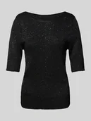 Bluzki damskie - Bluzka z dzianiny z cekinowym obszyciem model ‘JOSIE’ - miniaturka - grafika 1