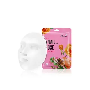 Moods Moods Snail Rose Facial Mask maska w płachcie z ekstraktem ze śluzu ślimaka i ekstraktem z róży japońskiej dla cery dojrzałej i primavera-8859128305601 - Maseczki do twarzy - miniaturka - grafika 1