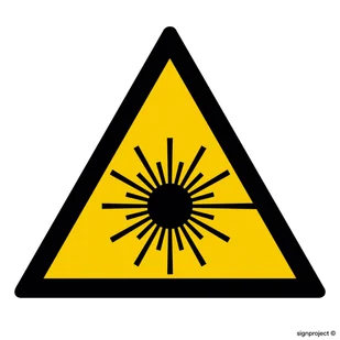 KB001 UWAGA! PROMIENIOWANIE LASEROWE, FN - FOLIA SAMOPRZYLEPNA; (200X100MM) - Systemy ekspozycyjne i znaki informacyjne - miniaturka - grafika 1