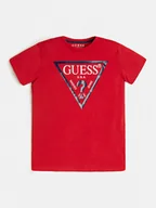 Moda i Uroda OUTLET - Guess T-Shirt L73I55 K8HM0 Czerwony Regular Fit - miniaturka - grafika 1