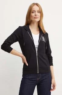 Armani Exchange bluza damska kolor czarny z kapturem z aplikacją 6DYM79 YJEGZ - Bluzy damskie - miniaturka - grafika 1