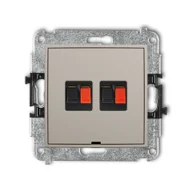 Gniazdka elektryczne - Karlik Gniazdo głośnikowe podwójne MINI - taupe - miniaturka - grafika 1