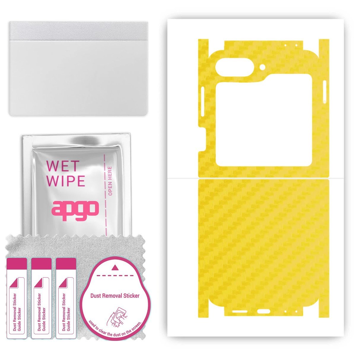 Folia naklejka skórka strukturalna na TYŁ+BOKI do Samsung Galaxy Z Flip 6 - Carbon Żółty - apgo SKINS