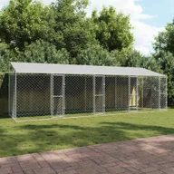 Sprzęt podróżny i transportery dla psów - Klatka dla psa Srebrny 800 x 200 x 256 cm Stal Galwanizowana - miniaturka - grafika 1
