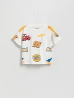Bluzki dla niemowląt - Reserved - T-shirt Auta - złamana biel - miniaturka - grafika 1