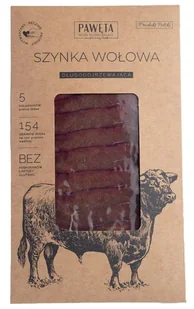 SZYNKA WOŁOWA DOJRZEWAJĄCA PLASTRY BEZGLUTENOWA 50 g - PAWĘTA - Pasztet i przetwory mięsne - miniaturka - grafika 1