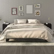 Szafki nocne - Lumarko Szafki nocne, 2 szt., czarne, materiał drewnopochodny - miniaturka - grafika 1