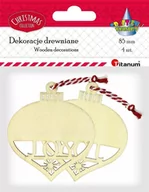 Pozostałe akcesoria dla plastyków - Titanum Drewniane zawieszki bombki ażurowe 4szt - miniaturka - grafika 1
