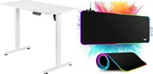 Biurka gamingowe - Biurko Mozos Biurko Mozos ED PRO WH Białe 120 cmx60 cm + PODŚWIETLANA PODKŁADKA 80x30CM - miniaturka - grafika 1