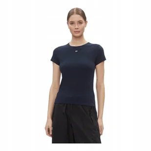 TOMMY HILFIGER KOSZULKA DAMSKA T-SHIRT TJW SLIM ESSENTIAL GRANATOWA r.M - Koszulki i topy damskie - miniaturka - grafika 1