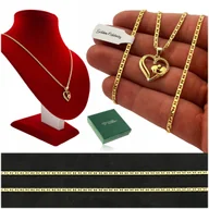 Biżuteria dla dzieci - ZŁOTY ŁAŃCUSZEK + ZAWIESZKA SERCE 925 PREZENT DLA DZIEWCZYNKI NA PAMIĄTKĘ - miniaturka - grafika 1